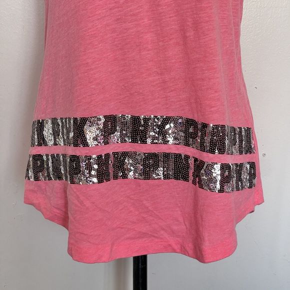 Victoria Secret Pink Blouse Size Small Womens Sleeveless Sequins Animal Y2k - Picture 7 of 12